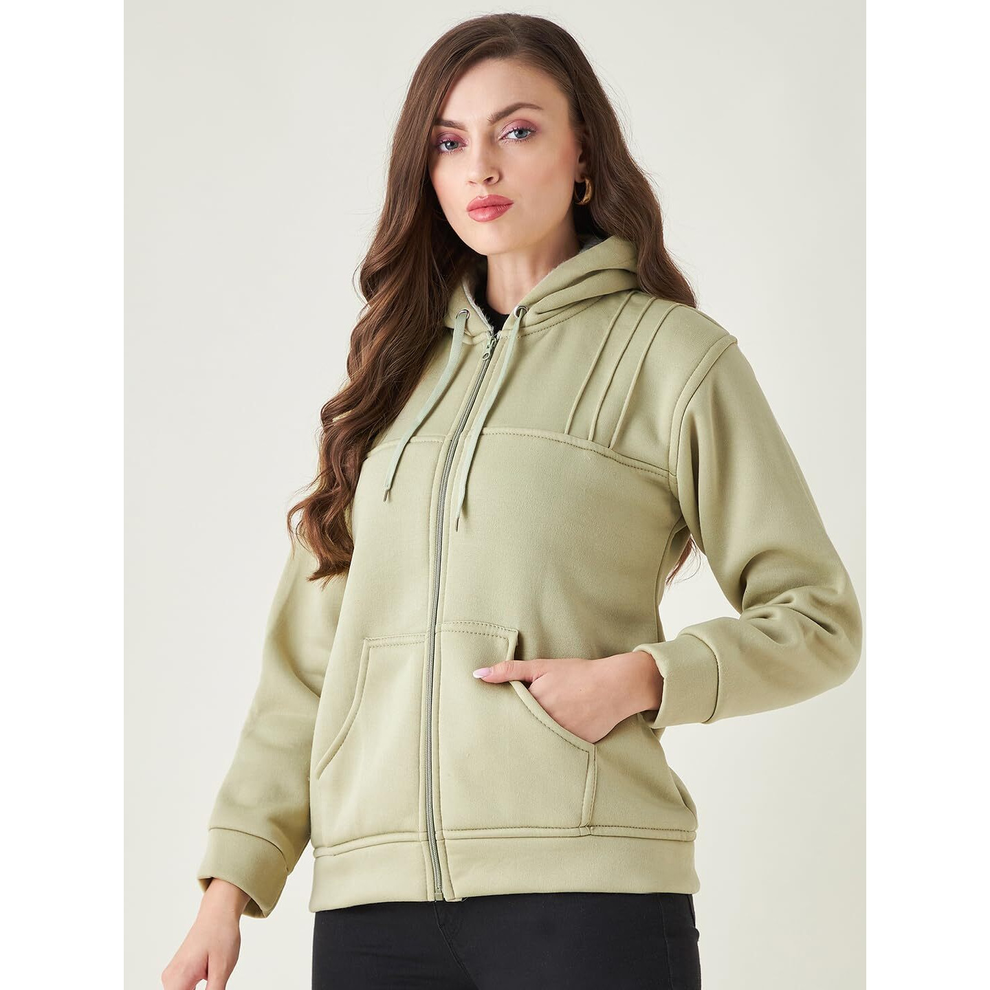 PIVL Women Solid Hooded Jacket For Winter