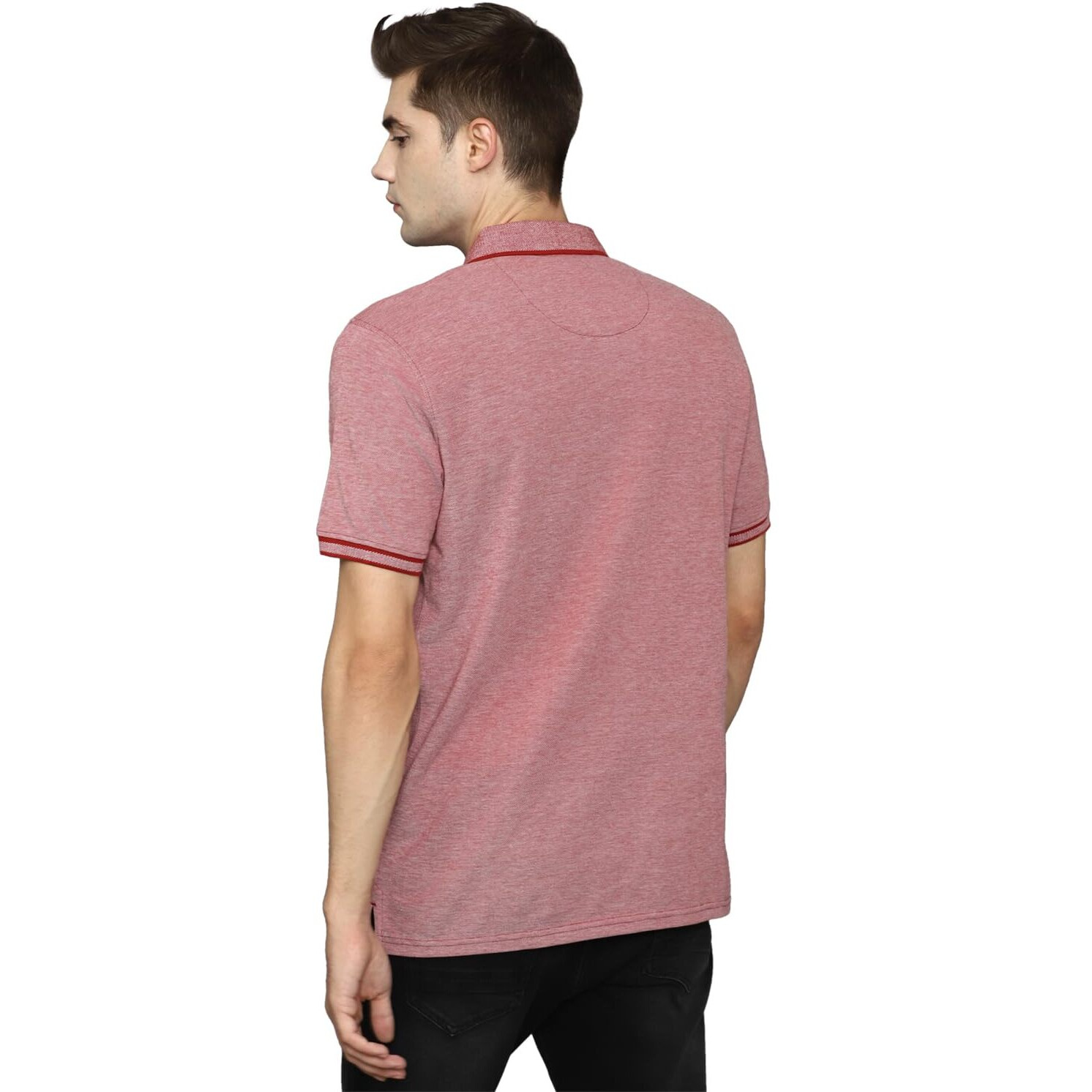 Allen Solly Men's Solid Regular Fit T-Shirt (ASKPCURGF681008_Red L)