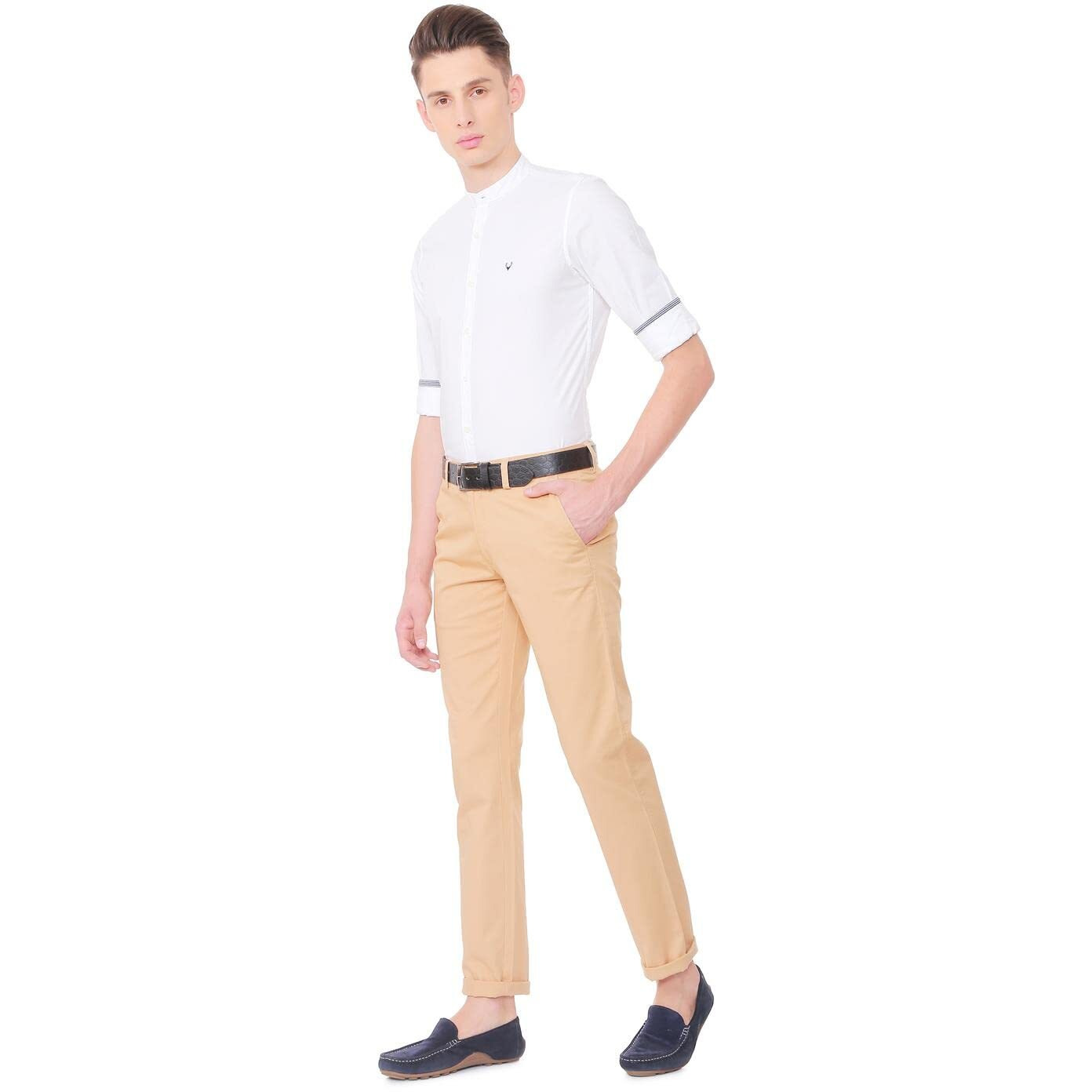 Allen Solly Men's Geometric Slim Fit Shirt (ASSFWMOFI31587_White 40)