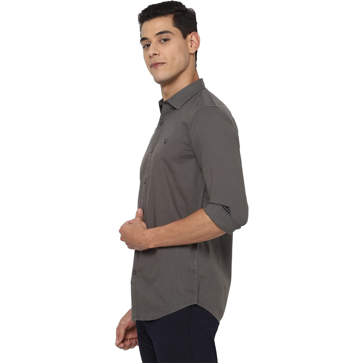 Allen Solly Men's Slim Fit Shirt (ASSFWMOFB12720_Grey_42)