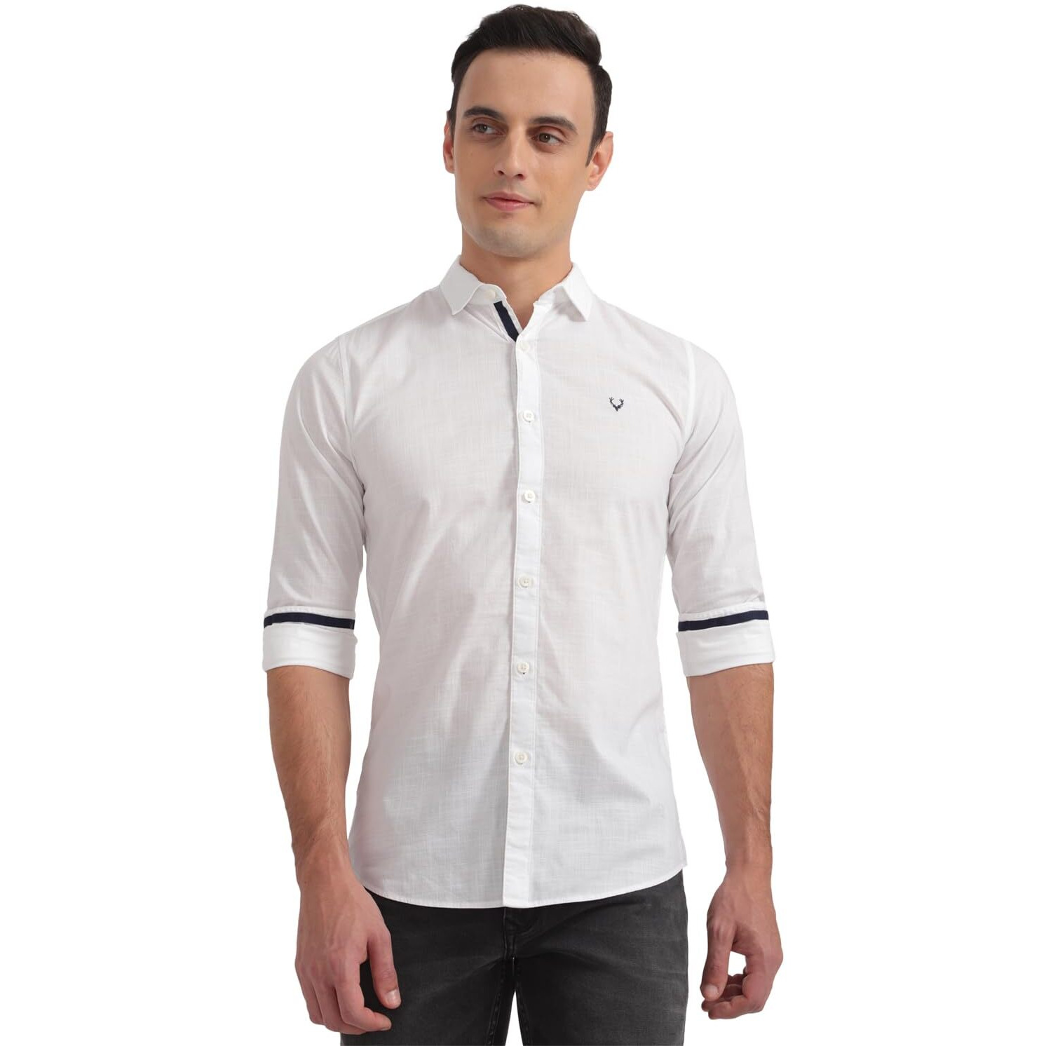 Allen Solly Men's Slim Fit Shirt (ASSFWMOFO48848_White_38)