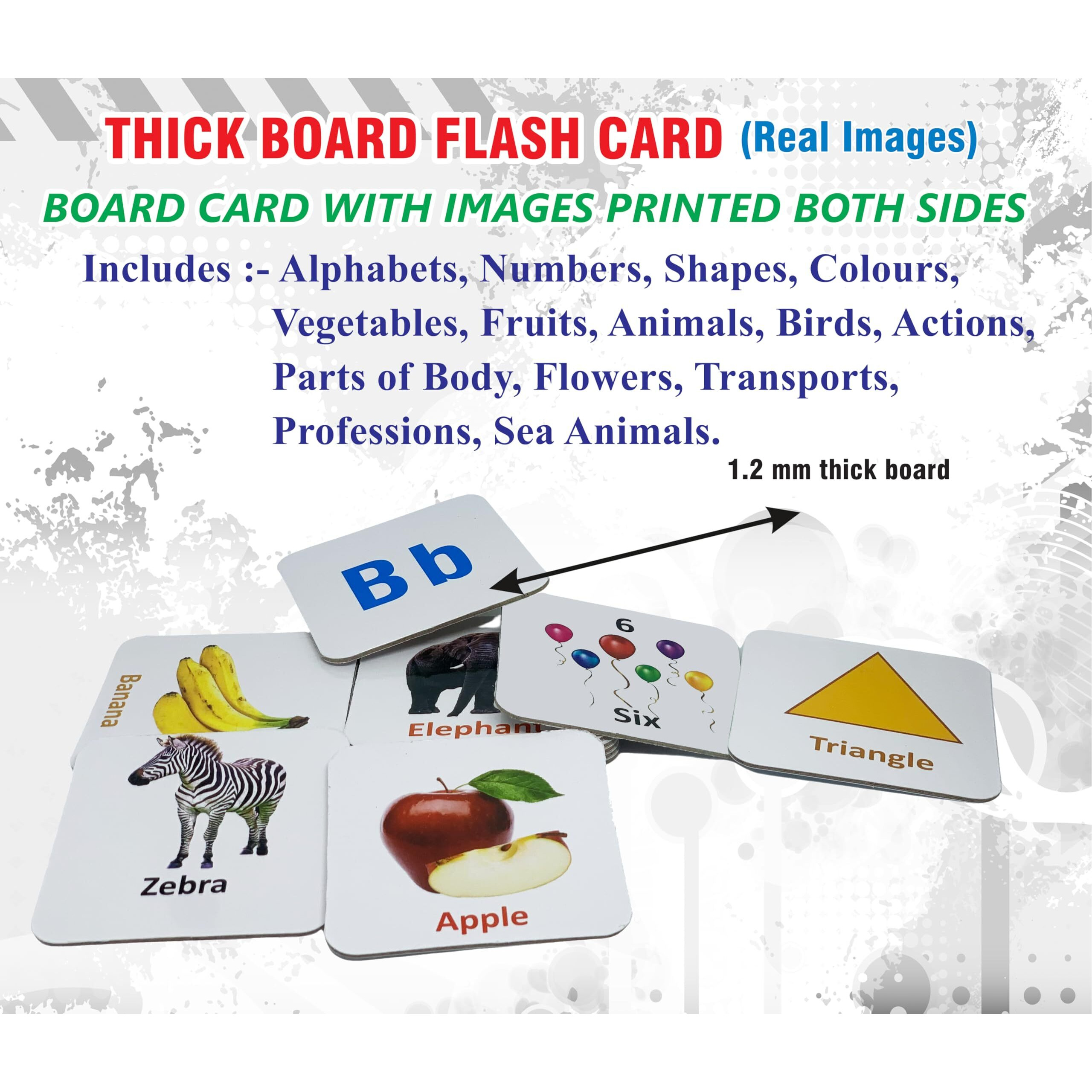 Gurukanth Premium All in One Flash Cards Book for Kids Toys for 1-6 Years Old Boy and Girls (Laminated Non-Tearable Board flashcards - Water Proof) | abcd Early Learning Educational Montessori Toy for 1 2 3 4 5 6 + Year Old Baby | Return gifts for birthday party for kids
