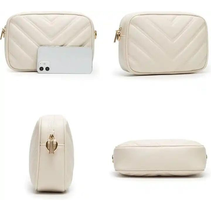 ADISA Women's Girls Cross Body Sling Bag with Pouch (SL5127_Off White)