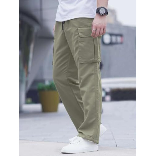 Lymio Men Cargo || Men Cargo Pants || Men Cargo Pants Cotton || Cargos for Men (Cargo-01-04) (XL, Olive Green)