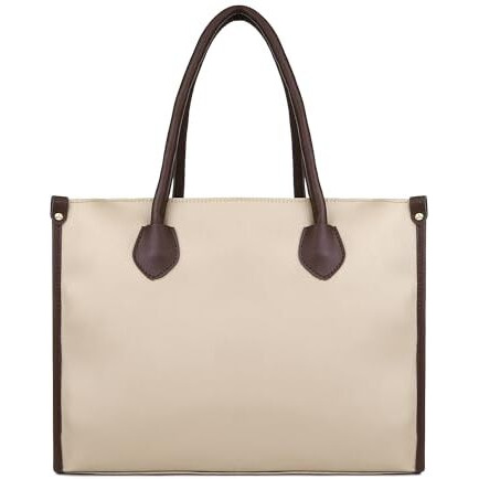 LEGAL BRIBE Womens Textured Shoulder Tote Bag (Beige)
