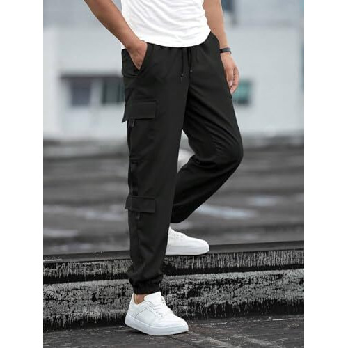 Track Pant for Men || Track Pants || Plain Track Pant (Track-06-08) (in, Alpha, L, Black)