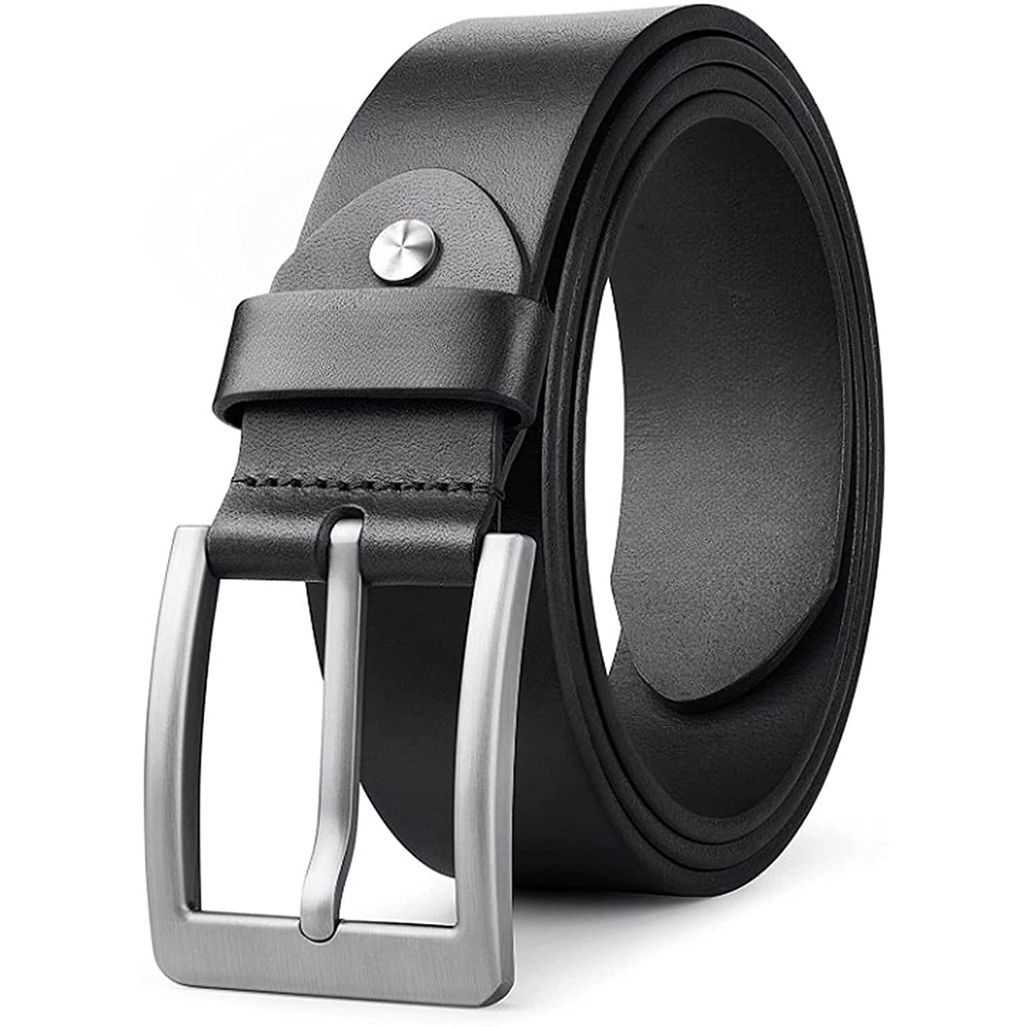 CREATURE Formal/Casual Black Color Genuine Leather Belts For Men (Length- 46 inches||40MM||BL-042-BLK) (BLACK)