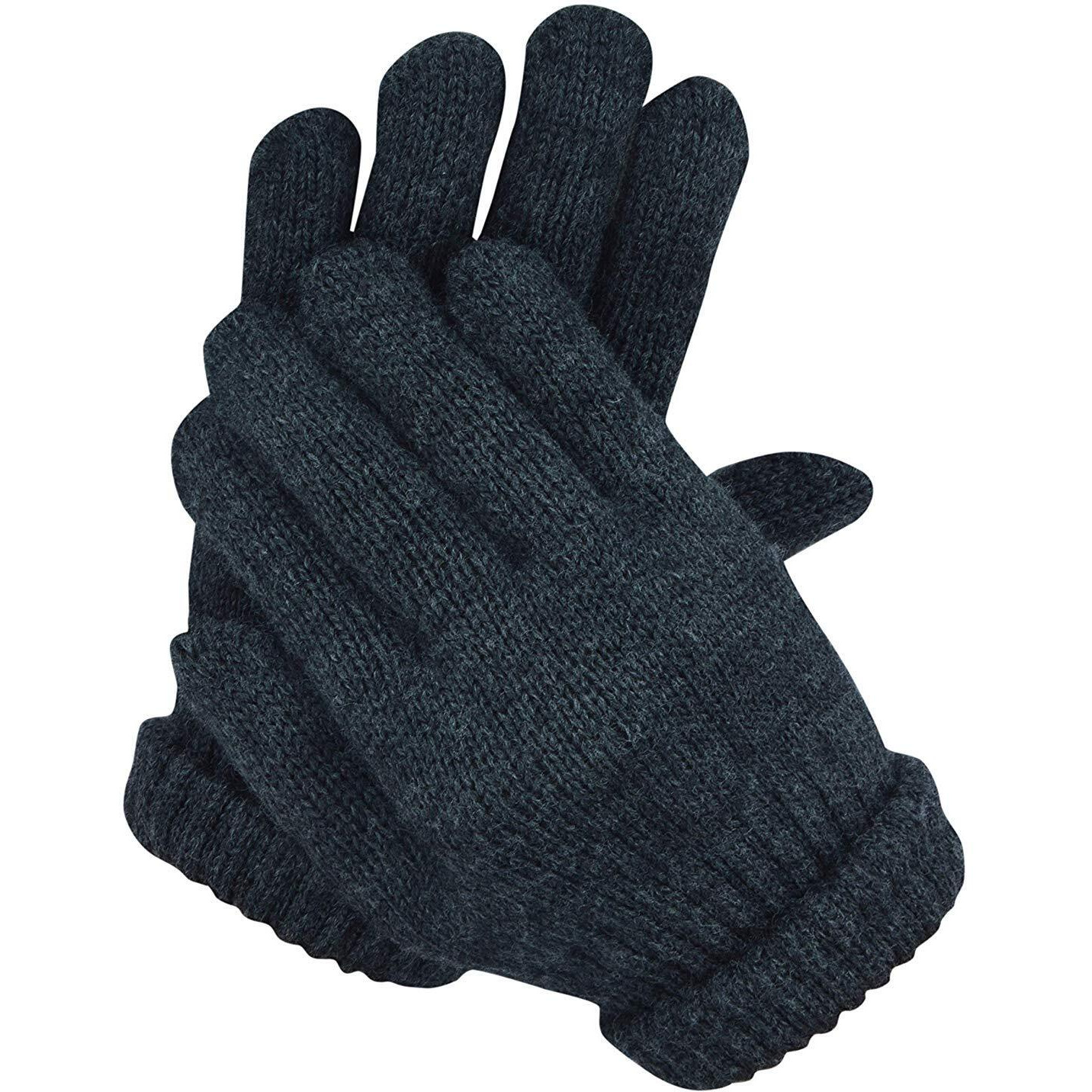 DIGITAL SHOPEE Winter Warm Men & Women Woolen Knitted Hand Gloves Free Size- (Charcoal Grey)
