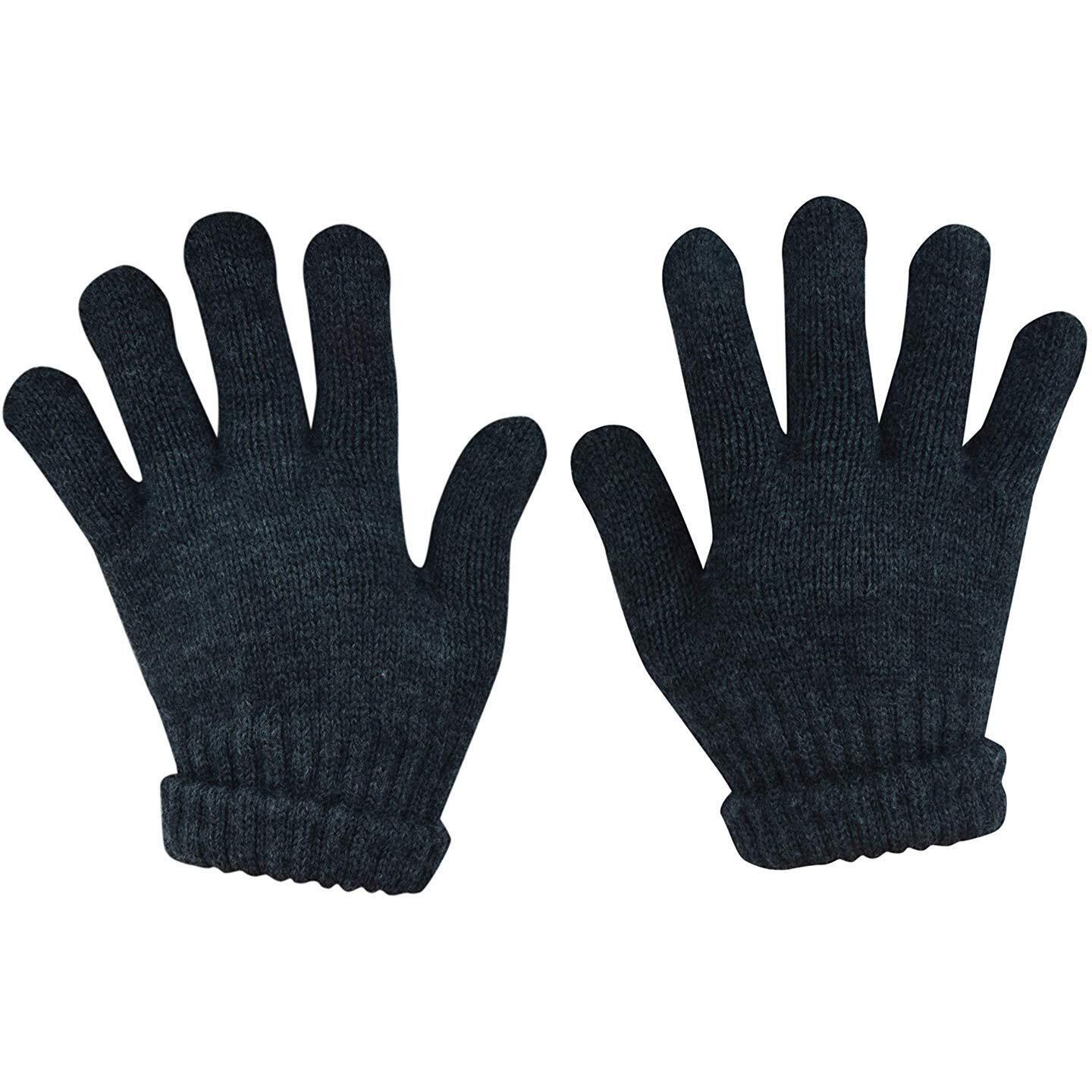 DIGITAL SHOPEE Winter Warm Men & Women Woolen Knitted Hand Gloves Free Size- (Charcoal Grey)