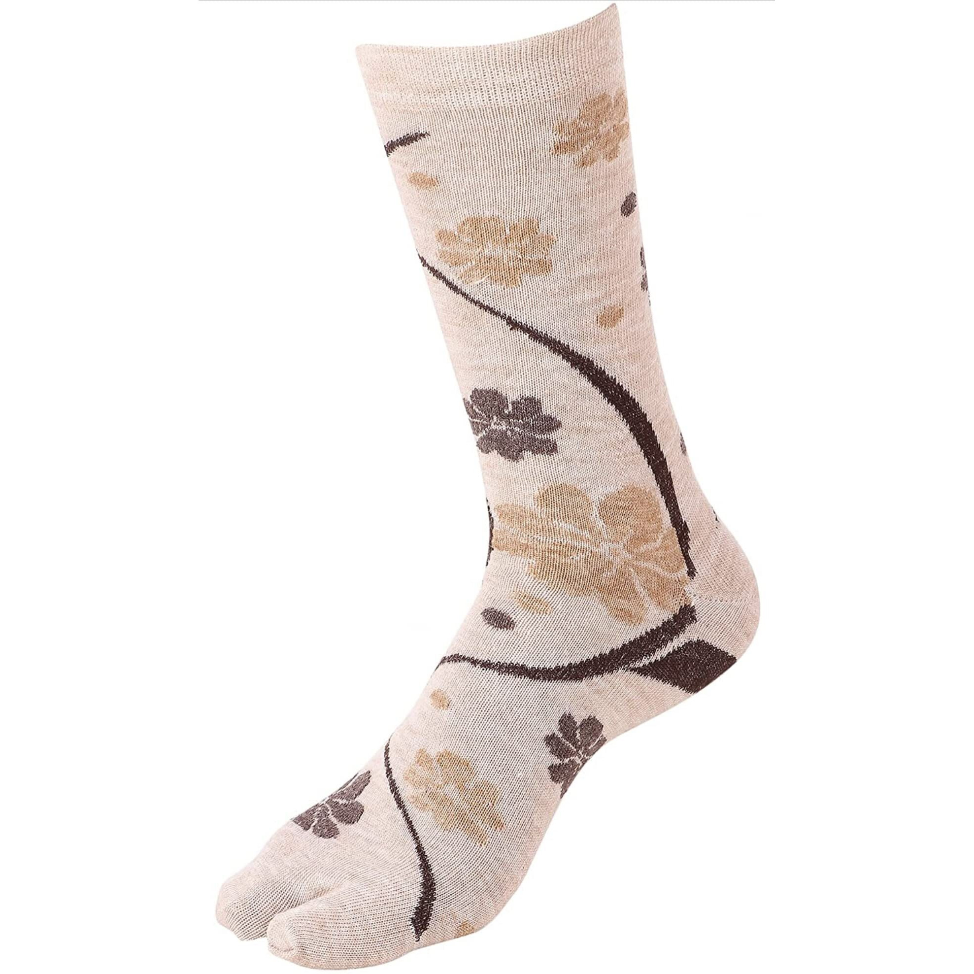 CREATURE Women's Warm Woolen Calf Length Thumb Socks - Set of 3 Pairs (Light Brown, Large)