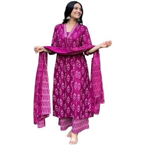 Alvami Women's Viscose Regular Kurta Set (Keval_Pink_New_03 XXL)