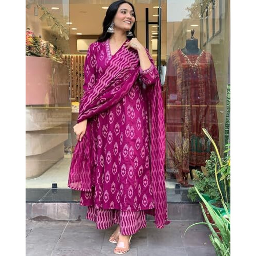 Alvami Women's Viscose Regular Kurta Set (Keval_Pink_New_03 XXL)