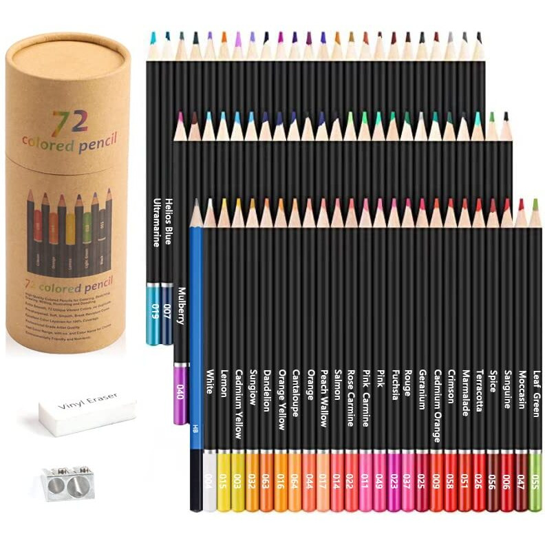 Corslet 110 Pc Sketching Kit for Artists | Drawing Pencils, A5 Sketch Book, 72-Color Pencils Set, Charcoal Pencil Set, and Supplies for Artist, Students and Adults (110)