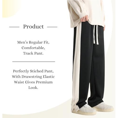 GRECIILOOKS Regular Track Pant for Men (Gl-Tp-1033-Medium-Black)