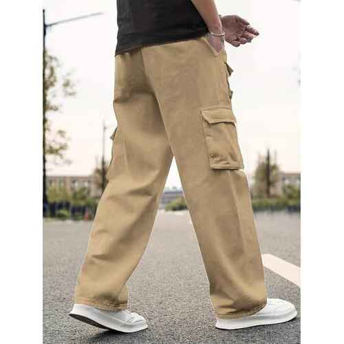 Lymio Men Cargo || Men Cargo Pants || Men Cargo Pants Cotton || Cargos for Men (Cargo-38-Khakhi-XL)