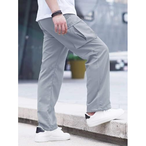 Lymio Men Cargo || Men Cargo Pants || Men Cargo Pants Cotton || Cargos for Men (Cargo-01-04) (2XL, Light Grey)