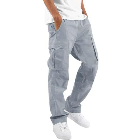 Lymio Men Cargo || Men Cargo Pants || Men Cargo Pants Cotton || Cargos for Men (Cargo-01-04) (L, Light Grey)