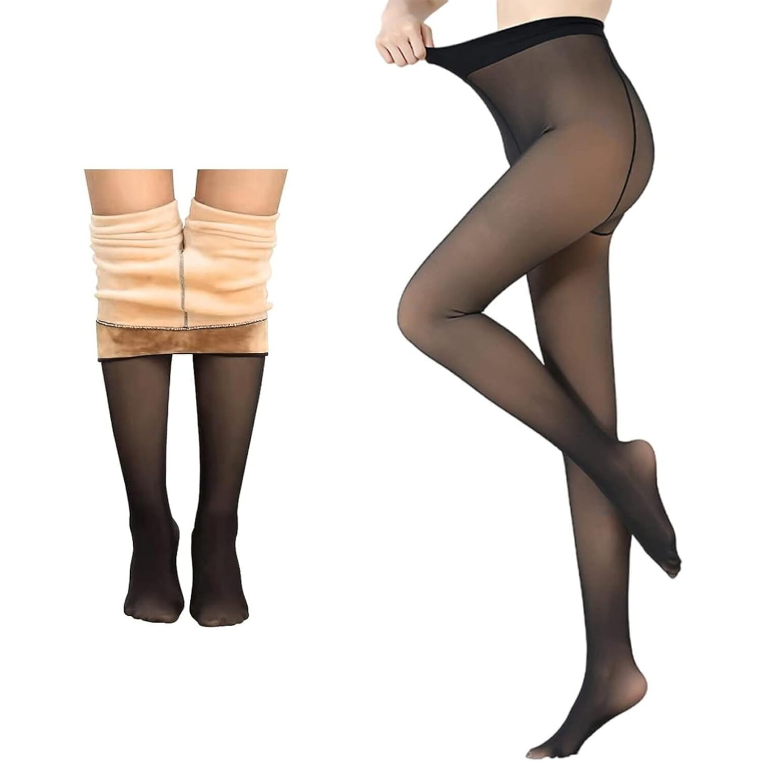 DIGITAL SHOPEE Winter Warm Thermal Fleece Lined Women Leggings Pants (Waist Size  26 to 34 Inch Stretchable) Black