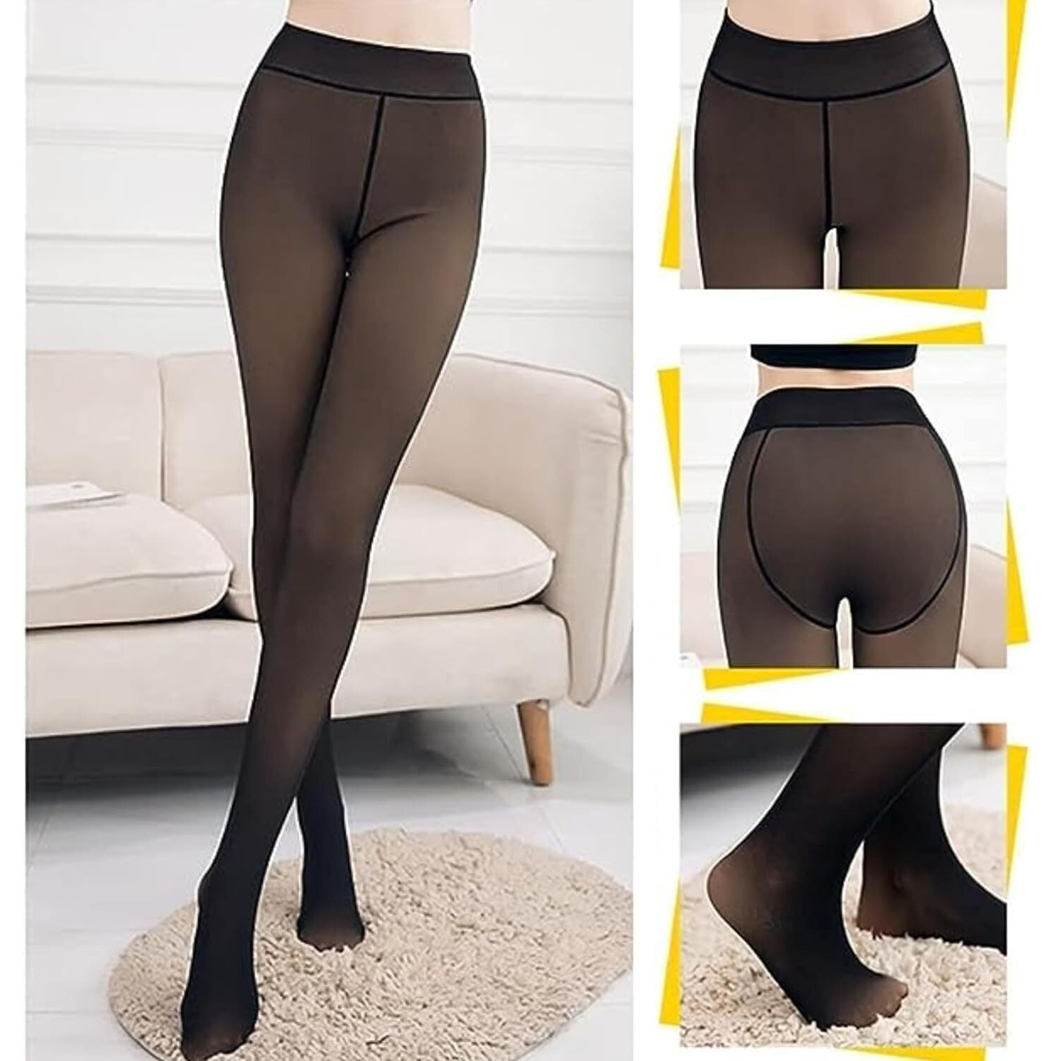 DIGITAL SHOPEE Winter Warm Thermal Fleece Lined Women Leggings Pants (Waist Size  26 to 34 Inch Stretchable) Black