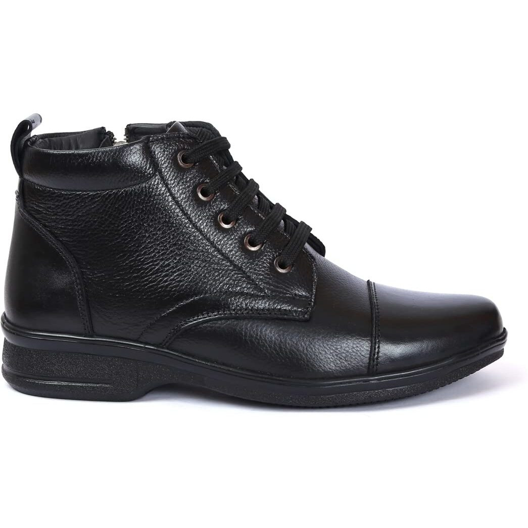 Zoom Boot for men Leather High Ankle Formal Casual Boot With Laces for Adults Super comfortable with Lightweight and Slip Resistant Sole ZA-1165 (Black)