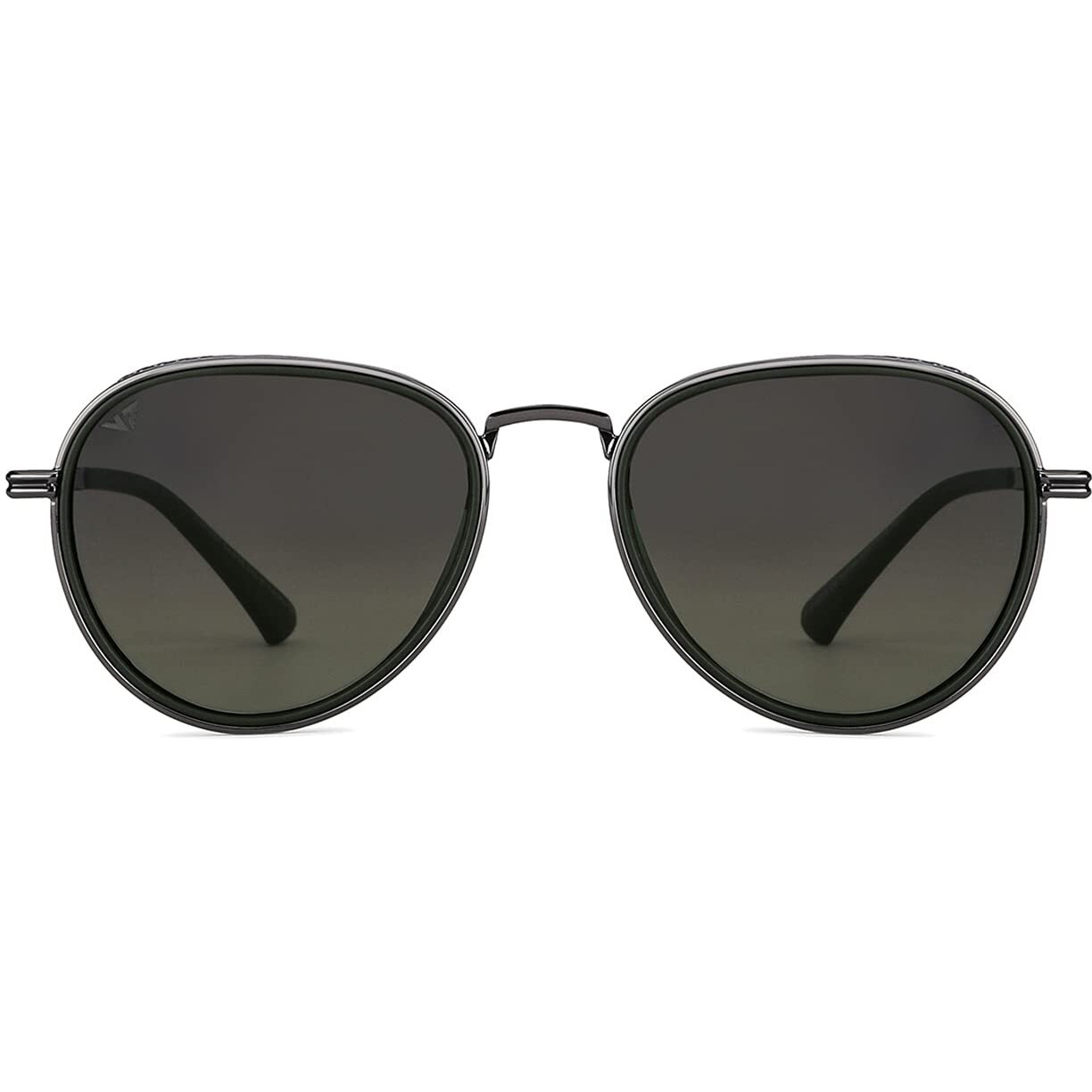 VINCENT CHASE EYEWEAR By Lenskart Aviator | Gunmetal Green Grey Gradient Full Rim Pilot Branded Latest And Stylish Sunglasses | Polarization And 100% Uv Protected | Men & Women | Large | Vc S13835