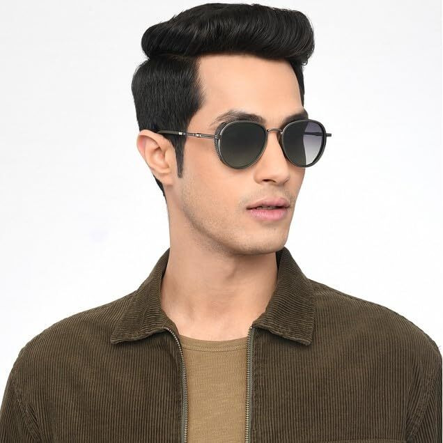 VINCENT CHASE EYEWEAR By Lenskart Aviator | Gunmetal Green Grey Gradient Full Rim Pilot Branded Latest And Stylish Sunglasses | Polarization And 100% Uv Protected | Men & Women | Large | Vc S13835