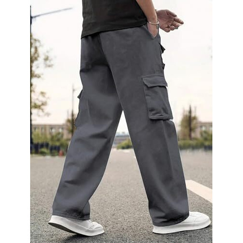 Men Cargo || Men Cargo Pants || Men Cargo Pants Cotton || Cargos for Men (Cargo-38-41) (L, Grey)