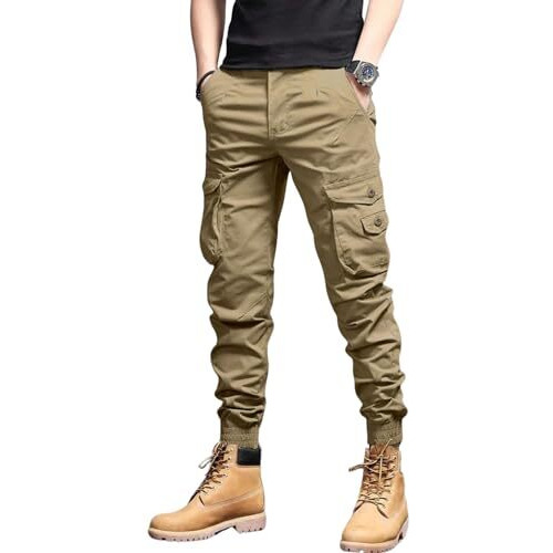 Lymio Men Cargo || Men Cargo Pants || Men Cargo Pants Cotton || Cargos for Men (Cargo-09-12) (M, Khakhi)