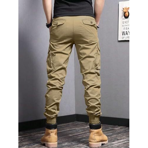 Lymio Men Cargo || Men Cargo Pants || Men Cargo Pants Cotton || Cargos for Men (Cargo-09-12) (M, Khakhi)