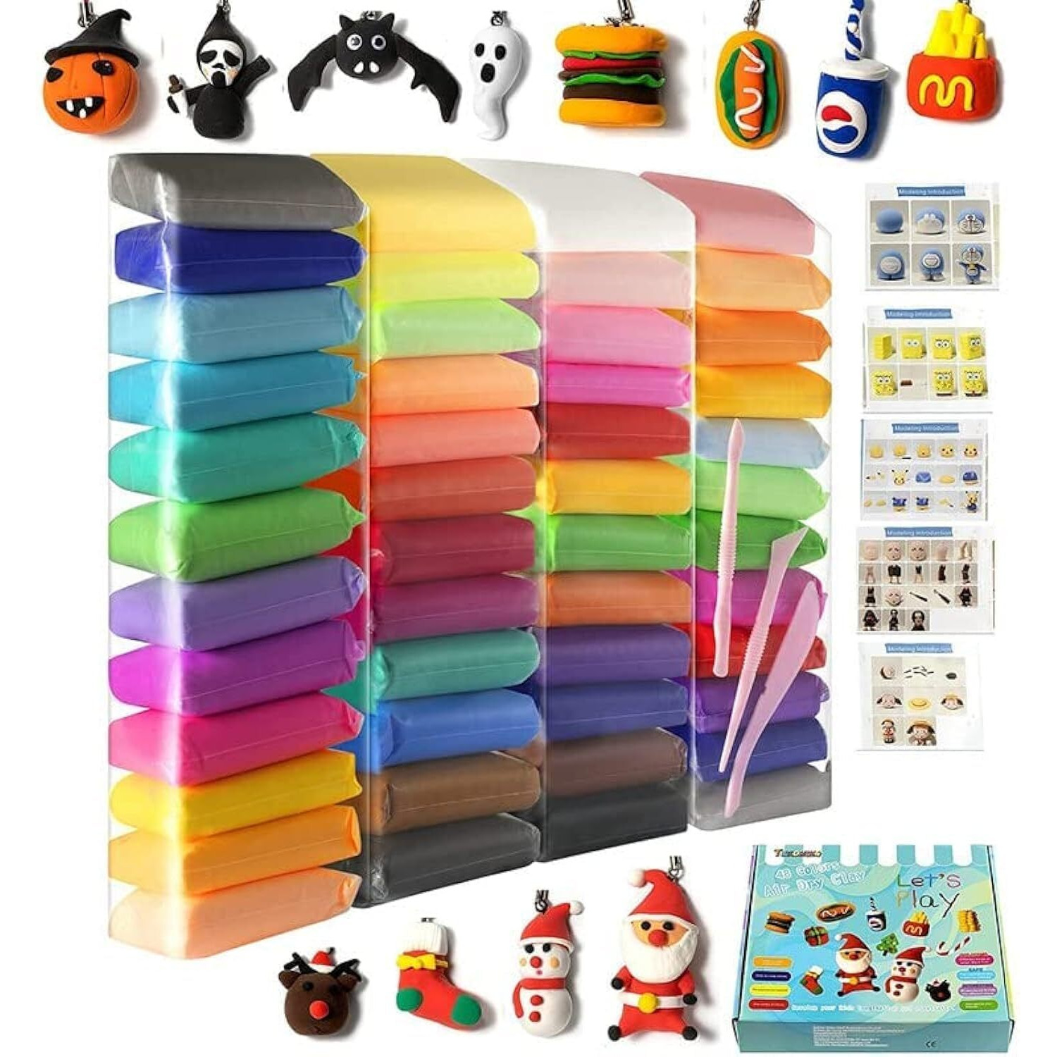Eclet 24 Pcs Colours Colors Air Dry Clay. Super Light DIY Clay for Model Air Dry Clay Fun Toy, Creative Art DIY Crafts, Gift for Kids ((Clay Pack of 24 Pcs)