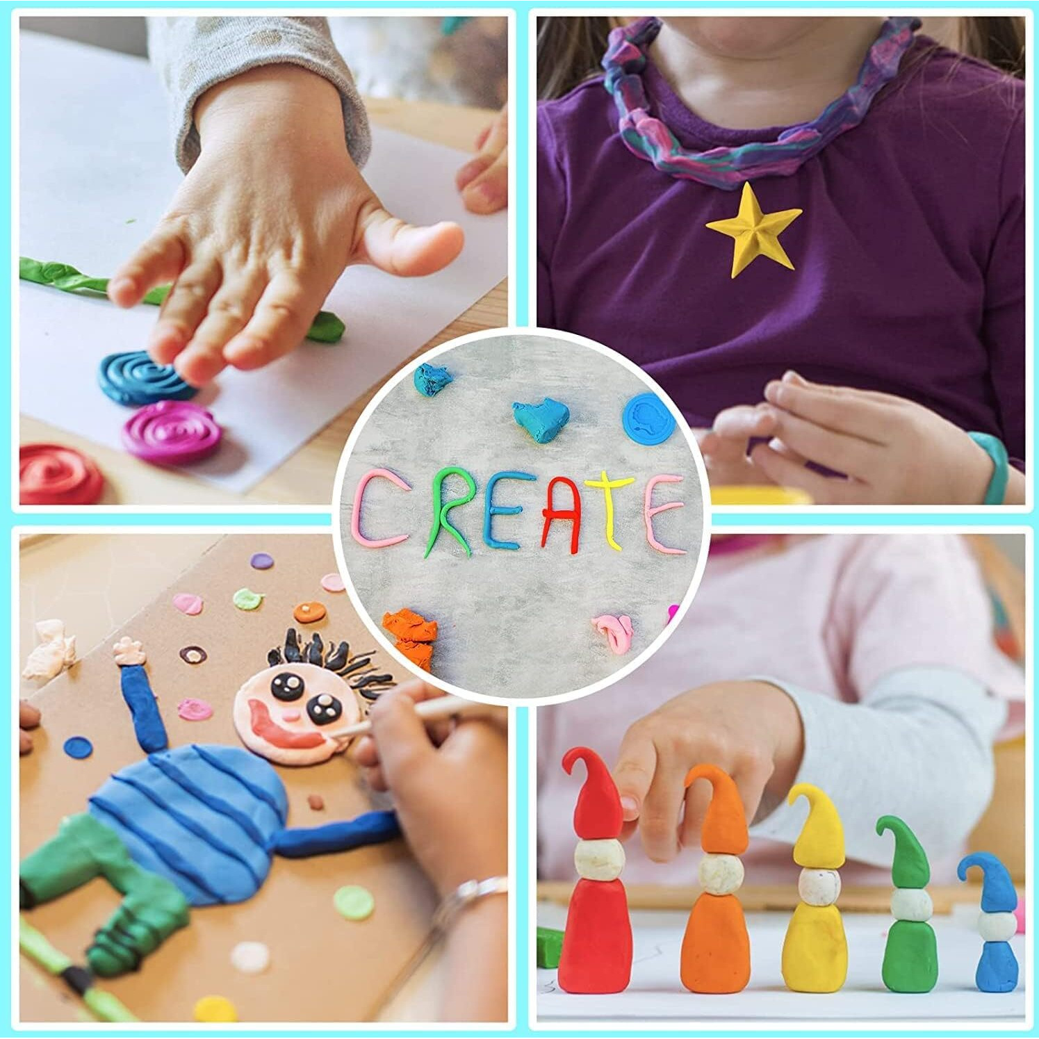 Eclet 24 Pcs Colours Colors Air Dry Clay. Super Light DIY Clay for Model Air Dry Clay Fun Toy, Creative Art DIY Crafts, Gift for Kids ((Clay Pack of 24 Pcs)