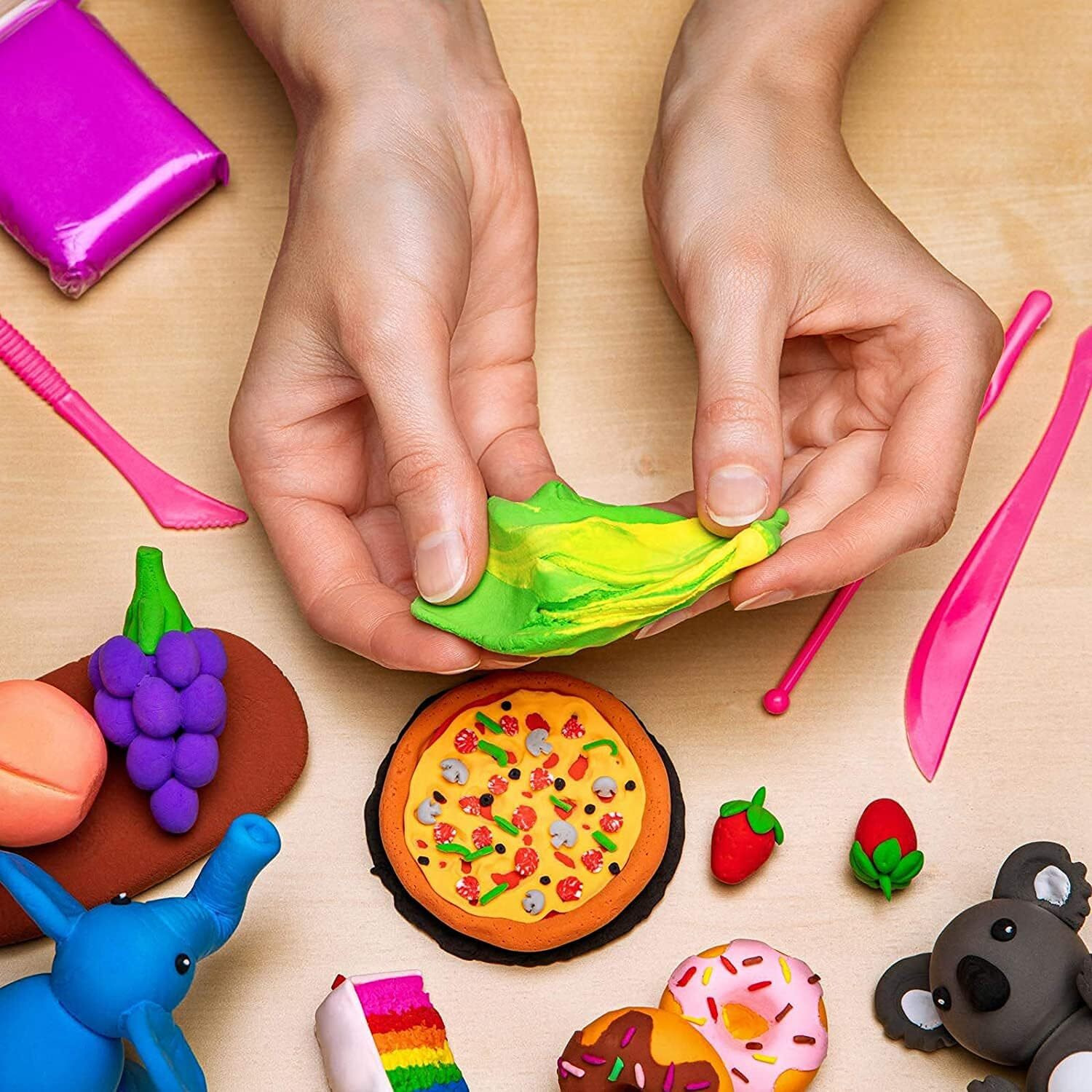 Eclet 24 Pcs Colours Colors Air Dry Clay. Super Light DIY Clay for Model Air Dry Clay Fun Toy, Creative Art DIY Crafts, Gift for Kids ((Clay Pack of 24 Pcs)