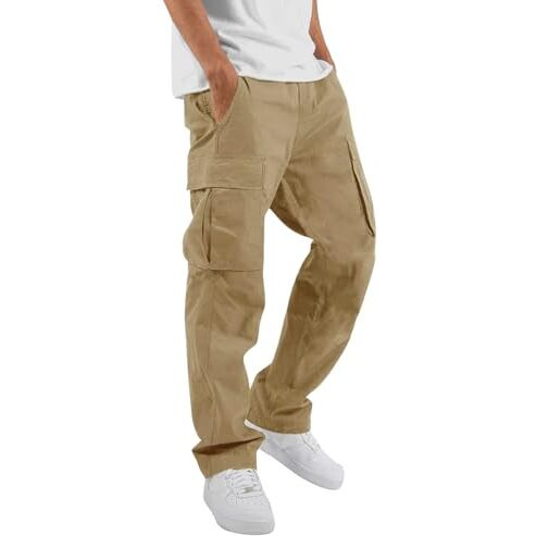 Lymio Men Cargo || Men Cargo Pants || Men Cargo Pants Cotton || Cargos for Men (Cargo-01-04) (2XL, Khakhi)