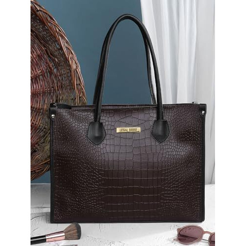 LEGAL BRIBE Women Crock Style Classic Tote Bag (Brown)