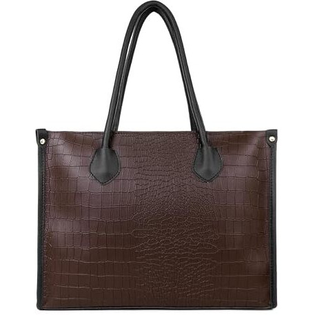 LEGAL BRIBE Women Crock Style Classic Tote Bag (Brown)