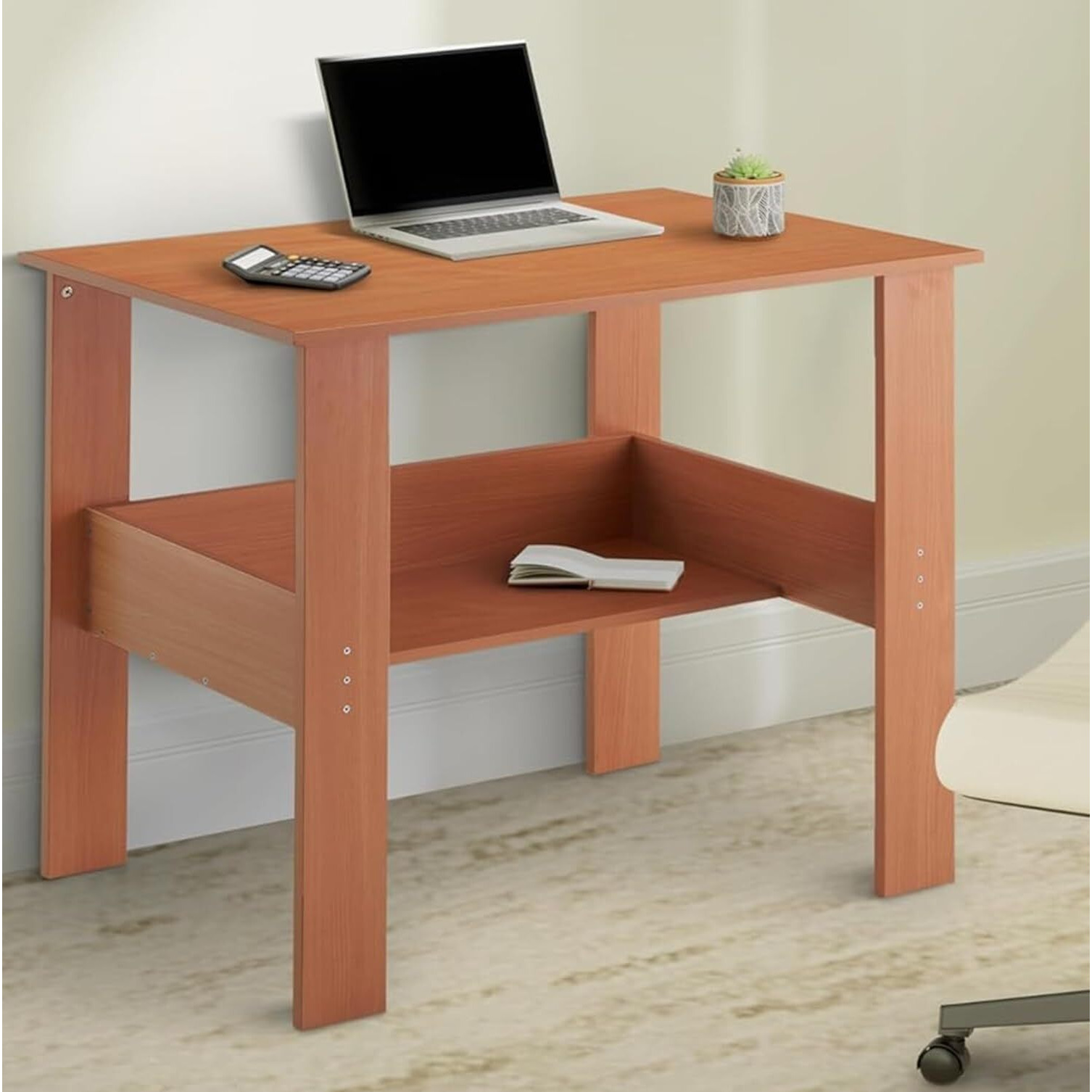 Callas Computer Desk Home/Office Desk | Writing Study Desk | Laptop Table | Modern Simple Desk | Small Desks for Small Spaces | Sturdy Desk for Home, Office, Bedroom, Living Room (ST-09-Brown)