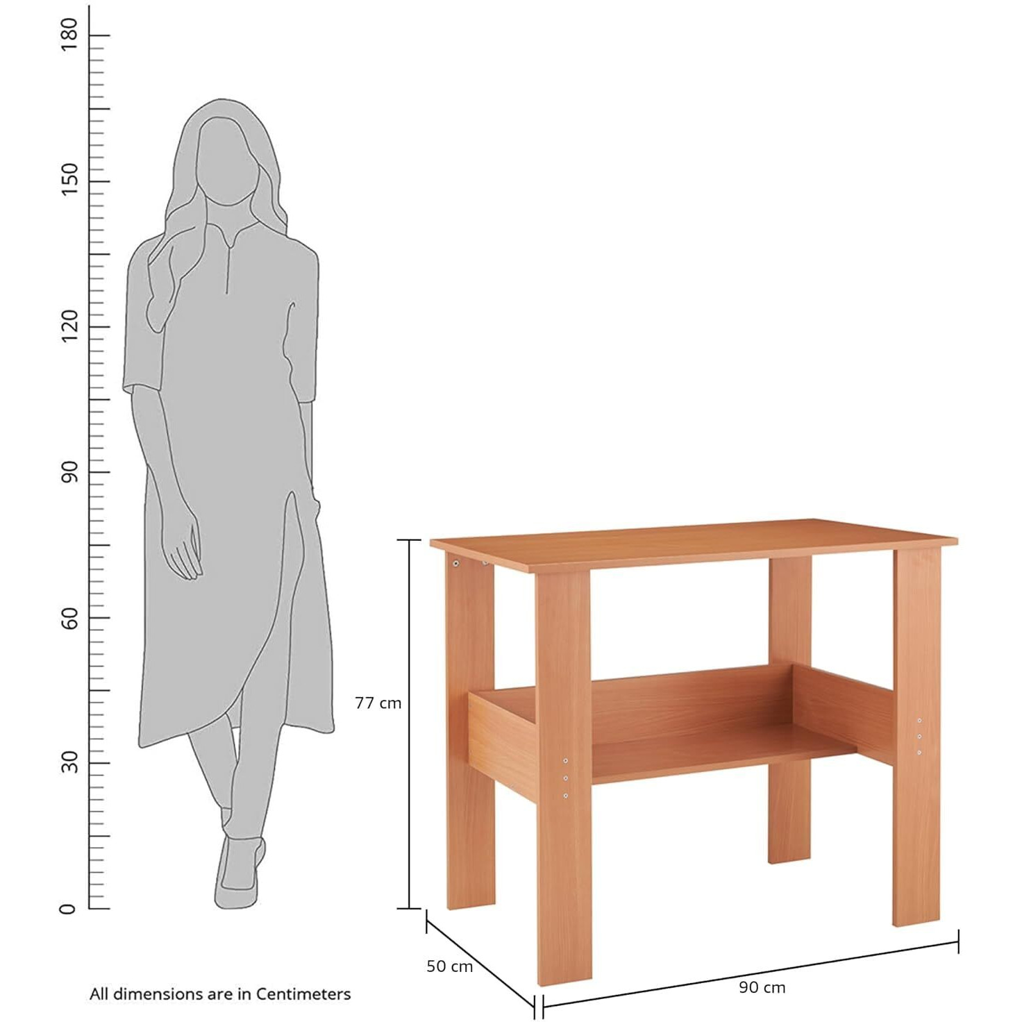 Callas Computer Desk Home/Office Desk | Writing Study Desk | Laptop Table | Modern Simple Desk | Small Desks for Small Spaces | Sturdy Desk for Home, Office, Bedroom, Living Room (ST-09-Brown)