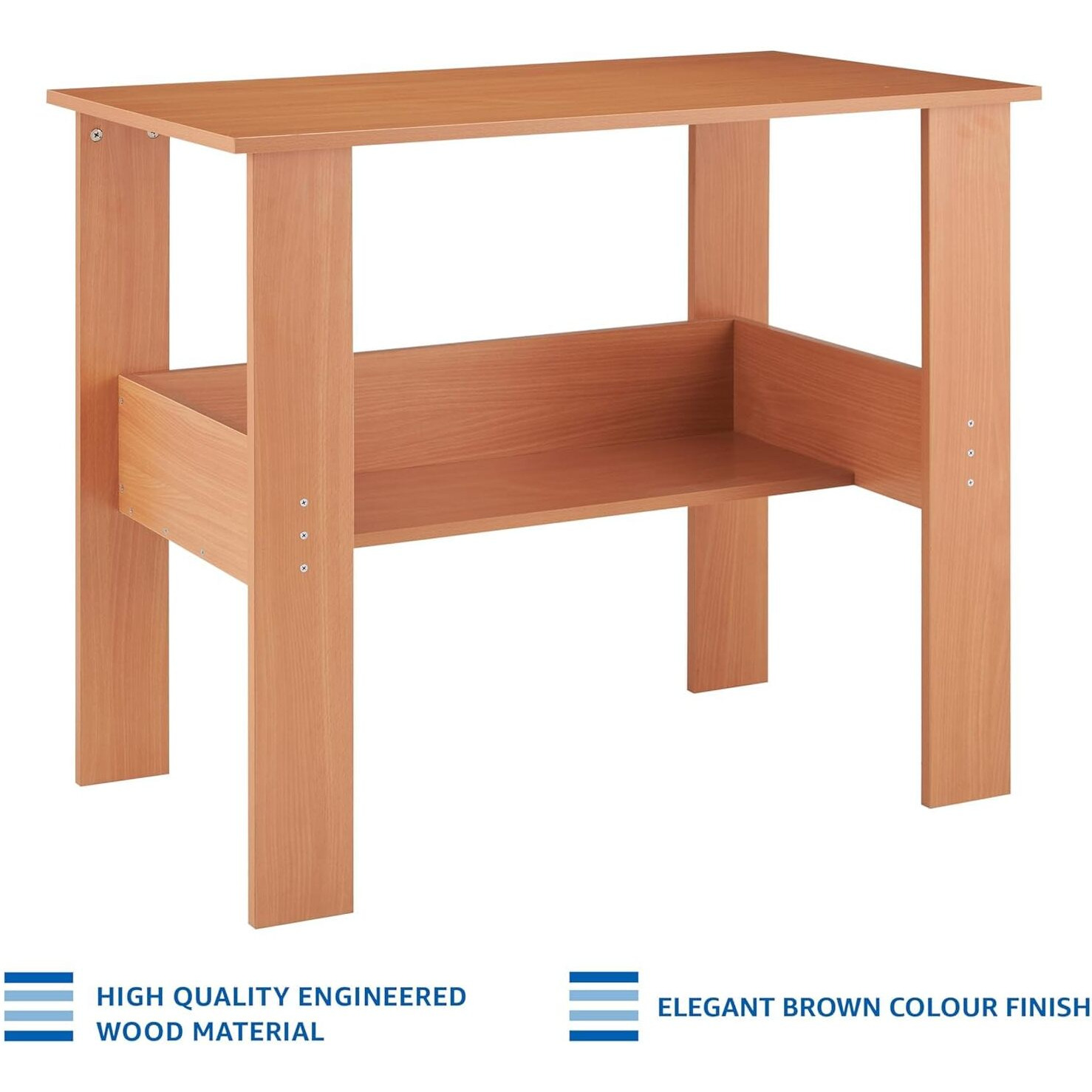 Callas Computer Desk Home/Office Desk | Writing Study Desk | Laptop Table | Modern Simple Desk | Small Desks for Small Spaces | Sturdy Desk for Home, Office, Bedroom, Living Room (ST-09-Brown)