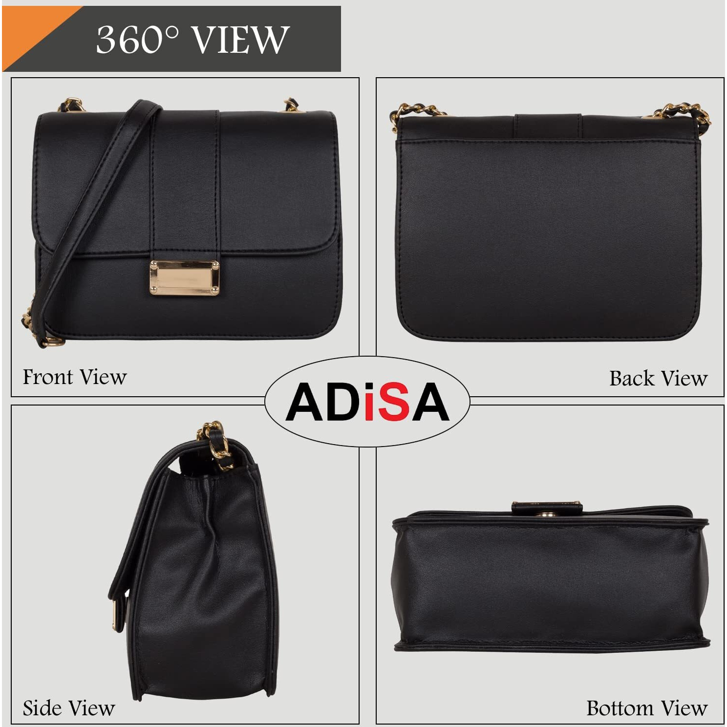 ADISA Women's Sling Bag (Black)