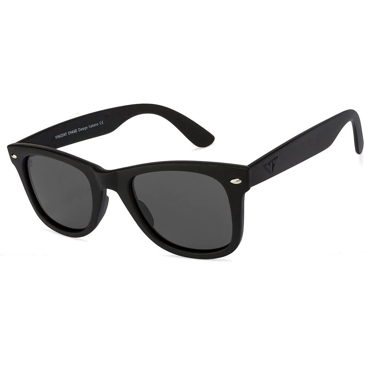 VINCENT CHASE EYEWEAR By Lenskart | Full Rim Square | Polarized and 100% UV Protected Sunglasses | Men & Women | Large | VC 5147/P (Color-Black Frame/Grey Lens)-Pack of 1