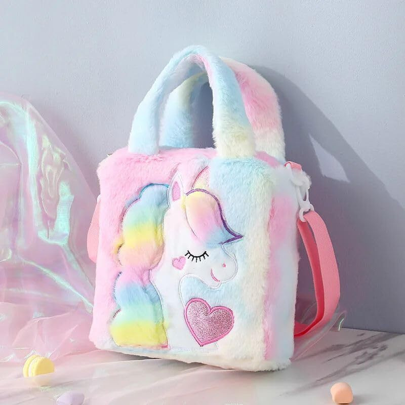 ADISA Unicorn Toddler Bag Princess Cute Crossbody Handbags Gift for Girls (Pink-Multi)