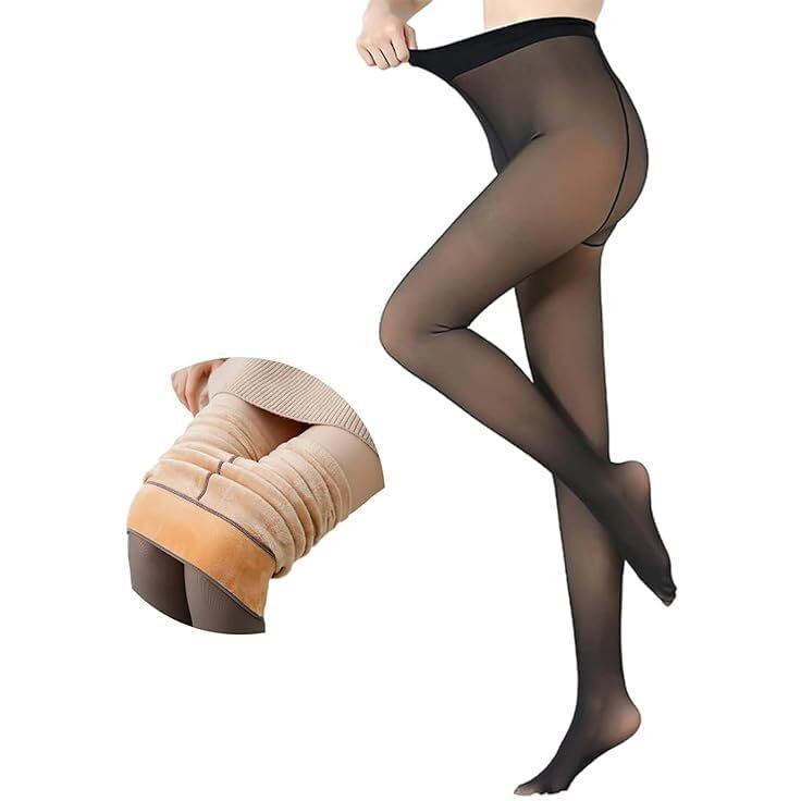 DIGITAL SHOPEE Soft Touch Thermal Skinny Tights for Women - Ultimate Warm Fleece Leggings_ for Women, Thermal Winter Tights, Free Size Black