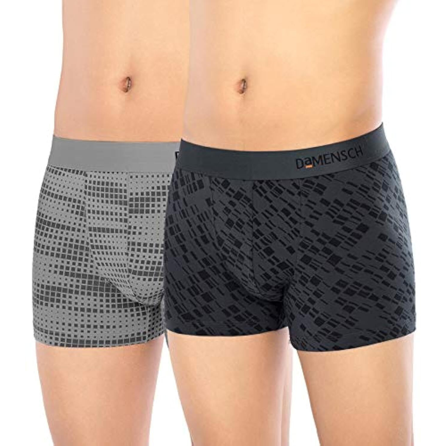 DAMENSCH Men Deo-Soft Supima Modal Trunks-Pack of 2-Dashed Silver, Hybrid Grey-Large