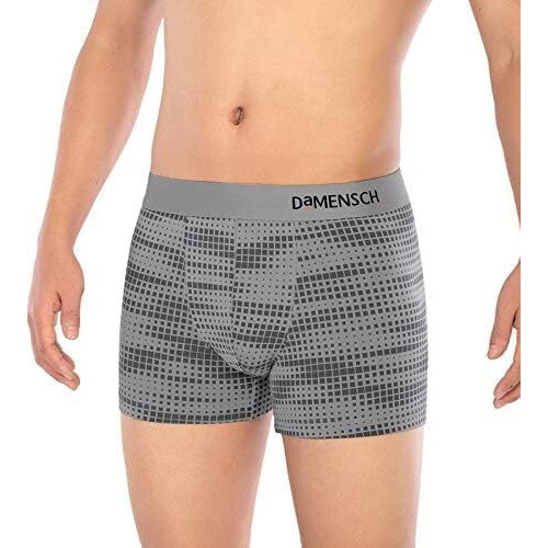 DAMENSCH Men Deo-Soft Supima Modal Trunks-Pack of 2-Dashed Silver, Hybrid Grey-Large
