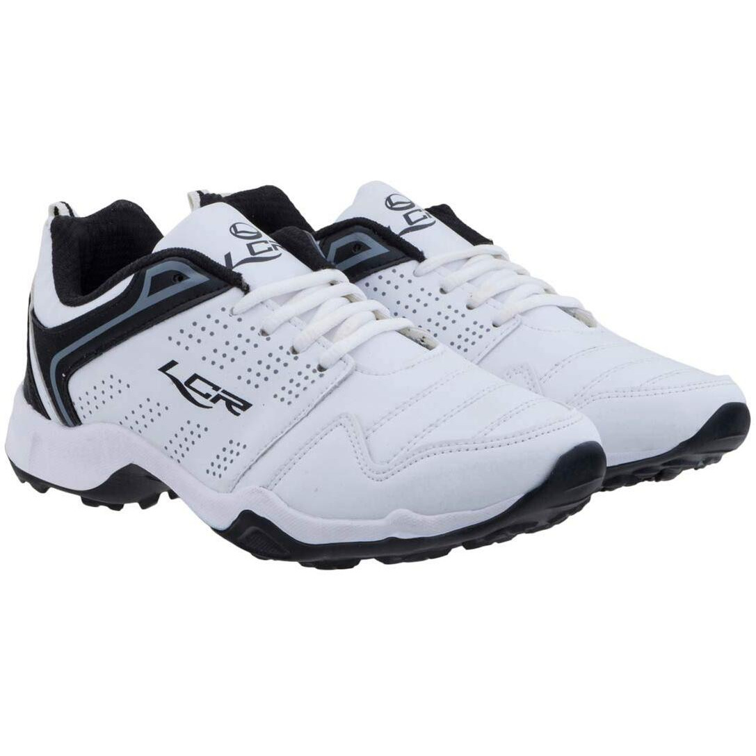 Lancer Mens INDUS-251 White Black Running Shoe - 8 UK (INDUS-251WHT-BLK-42)