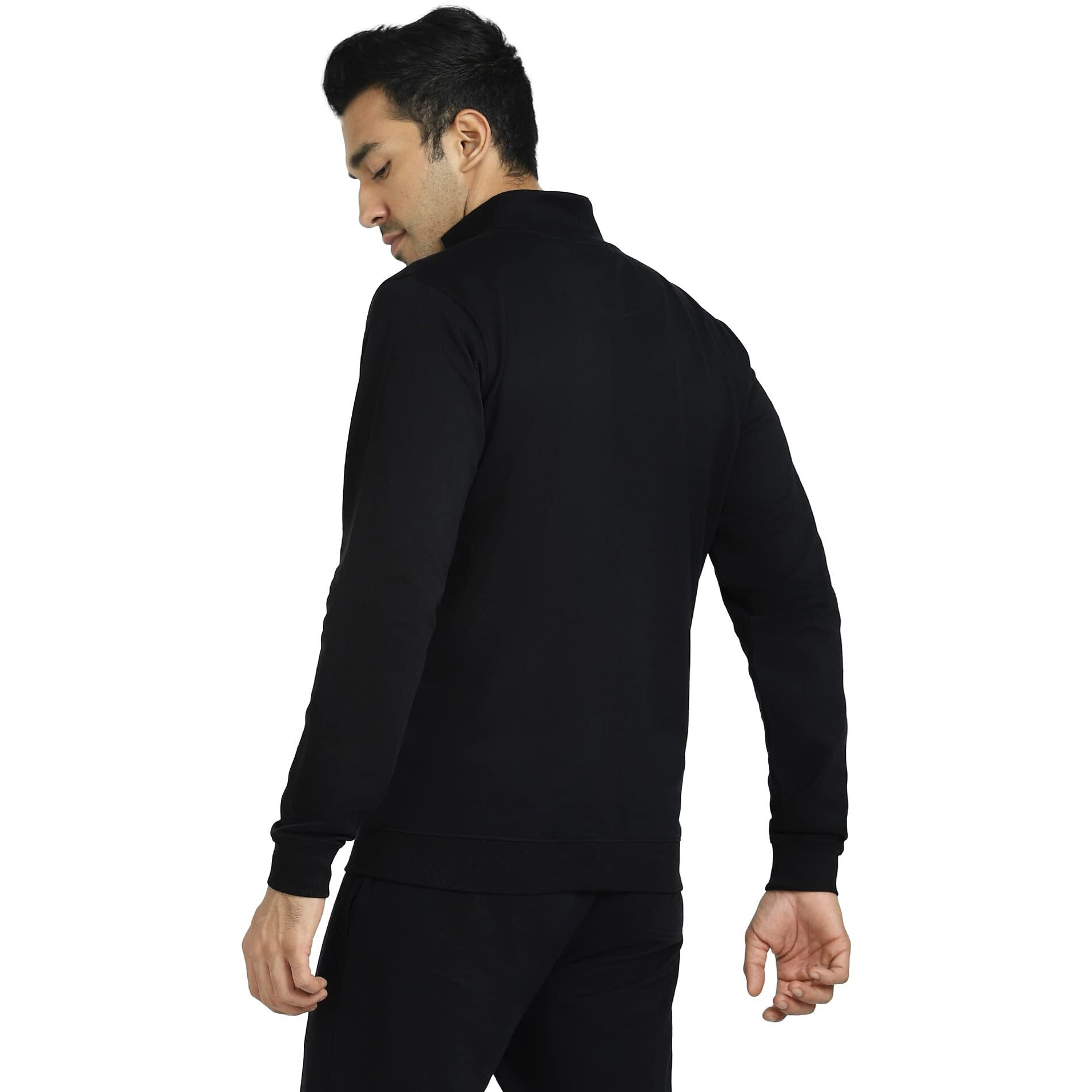 XYXX Men's Cotton High Neck Regular Fit Jacket Black Medium