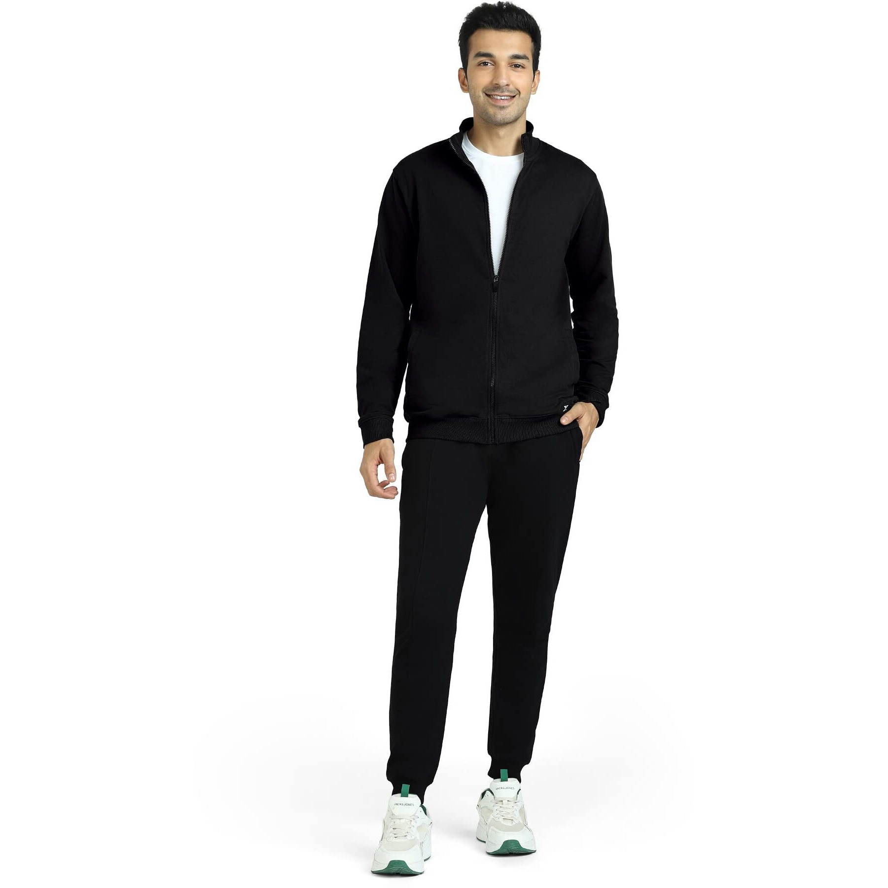 XYXX Men's Cotton High Neck Regular Fit Jacket Black Medium