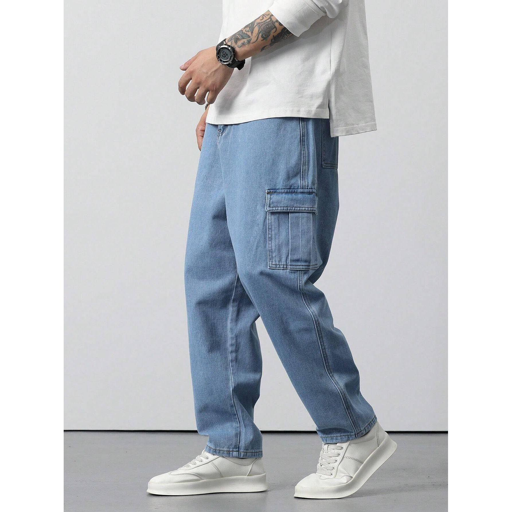 TAGAS Men's Loose Jeans (MDJ-3-BLUE-32_Blue_38)