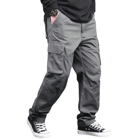 Lymio Men Cargo || Men Cargo Pants || Men Cargo Pants Cotton || Cargos for Men (Cargo-46-49) (in, Alpha, L, Grey)