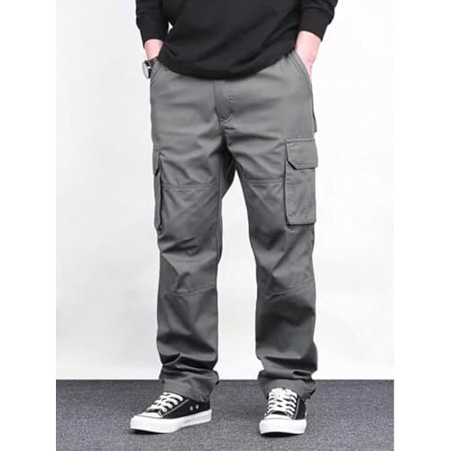 Lymio Men Cargo || Men Cargo Pants || Men Cargo Pants Cotton || Cargos for Men (Cargo-46-49) (in, Alpha, L, Grey)